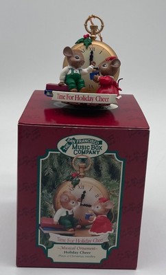 San Francisco Music Box Company Time For Holiday Cheer Musical Ornament Vintage