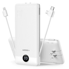 Portable Charger for iPhone, Power Bank Built in Cables and Wall Plug