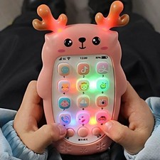 Baby Phone Toy Bilingual Music Learning Toy Lights Sound Educational Gift