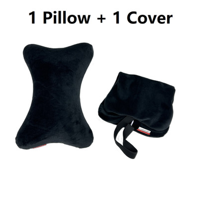 Black Memory Foam Car Auto Head Rest Support Pillow Neck Pain Relief Extra Cover