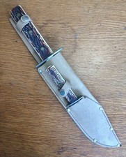 VINTAGE BRAZIL COBRA HUNTER II LARGE BOWIE HUNTING FIGHTING KNIFE SET (2)