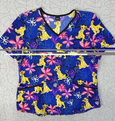 Scrubstar Women's Disney Lion King V-Neck Print Scrub Top / Size XL
