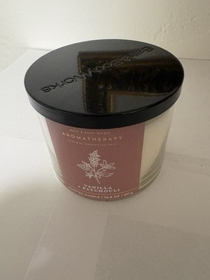 Bath & Body Works Patchouli Vanilla Scented 3 Wick Candle 14.5oz - New In Box!