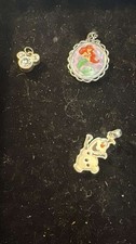Vintage Disney Ariel Olaf Mickey Charm Pendant Lot JCM Licensed Jewelry