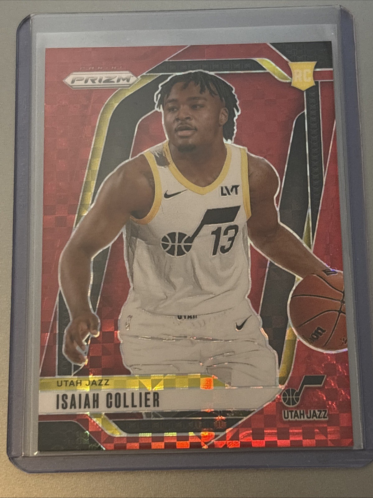 2024-25 Panini Prizm ISAIAH COLLIER RC RED POWER PRIZM JAZZ 50/75 #227 ROOKIE