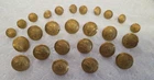 CIVIL WAR 5 ARROW BUTTONS - RARE ATTIC FIND 26 CADET USMA ALLIEN SCOVILL CONVEX