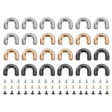 24Pcs Arch Bridge D-Ring Buckles Grey/Black/Light Gold, 0.6 x 0.2 Inch 