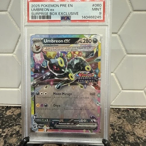 Pokemon Prismatic Evolutions Umbreon ex 060/131 Surprise Box Stamped PSA 9