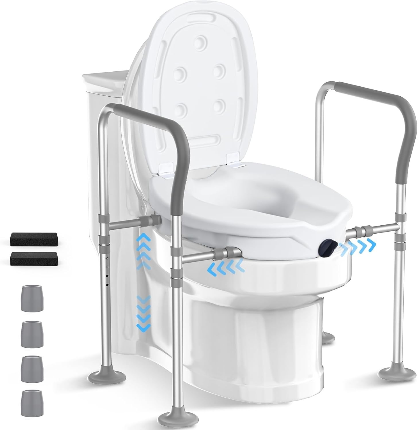 With Handles,elevated Toilet Seat Riser For Seniors (1909)