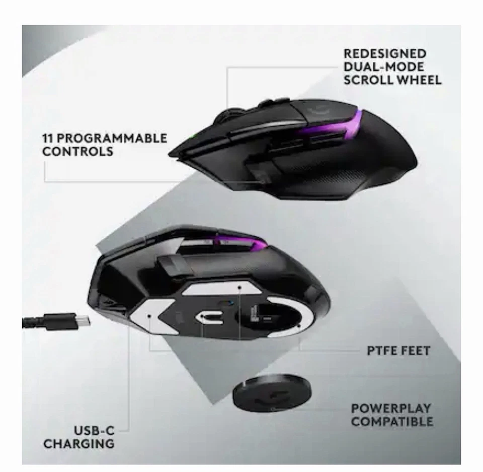 Logitech G502 X PLUS Wireless Gaming Mouse - Black - Image 4 of 4