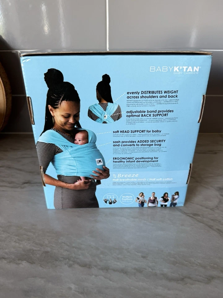 Portabebés Breeze Cómodo Seguro Gris Carbón Malla Algodón - Talla Pequeña Foto 4 de 4