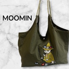 Near Mint MOOMIN collaboration nylon Khaki Tote bag large Discontinued