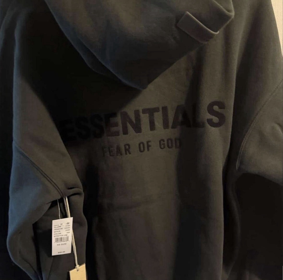 Size Small - Fear of God Essentials Black Stretch Limo Hoodie 100% Authentic thumbnail 2