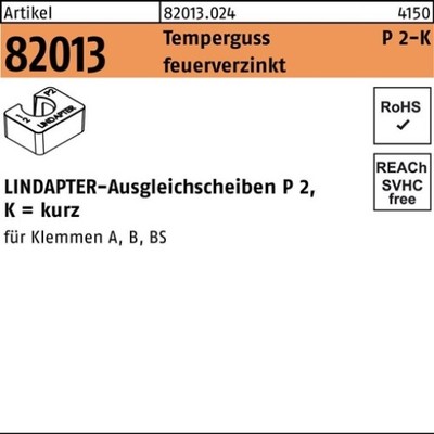 LINDAPTER 082013002040120000 Ausgleichscheibe R 82013 GTW 40 P2 M 12 / 12,0 Temp