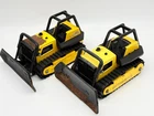 Lot of 2 Vintage Tonka Yellow Metal Bulldozers 13" Long #51054