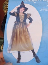 Deluxe Witch costume,Girl's sz MED 7-8, complete costume,dress hat, Halloween