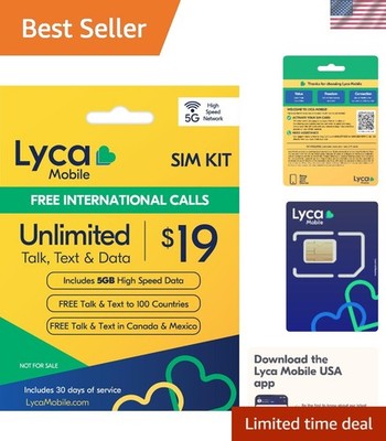 Affordable 30-Day Prepaid 5G SIM Card - Unlimited Talk & 5GB Data for Travelers!
