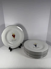 Pottery Barn Santa’s Reindeer 11” Plates, Full Set of 8 ~ Discontinued