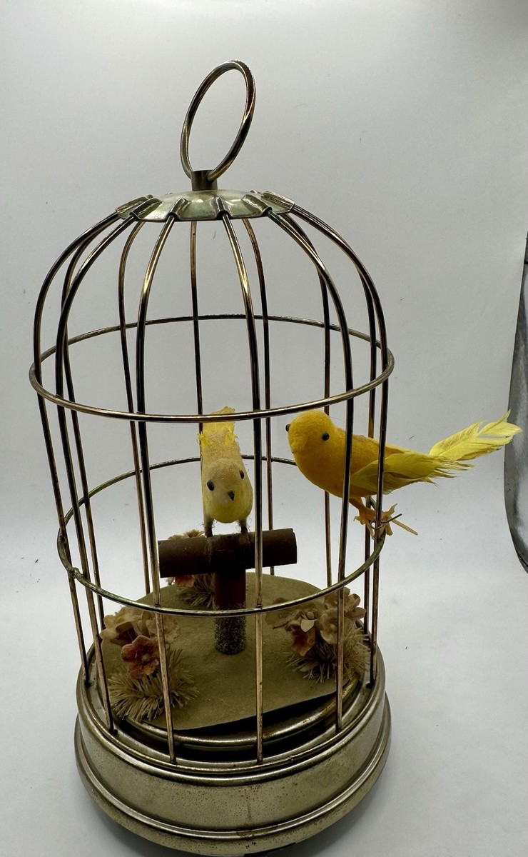schmid bros オルゴール　胸像　ミュージックボックス　彫刻 Antique Caged Bird Music Box Schmid Bros Inc. play“oh what a