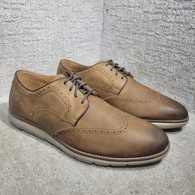Johnston & Murphy Holden Men's Size 12M US Brown Leather Wingtip Lace-up Shoes