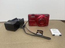 Nikon COOLPIX S6500 Red Digital Camera 16MP Tested SD Card  Batteries  Charger