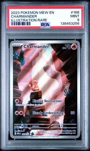 2023 POKEMON MEW EN-151 ILLUSTRATION RARE #168 CHARMANDER PSA 9