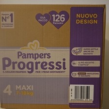 126 PAMPERS PROGRESSI ESAPACK TAGLIA 4 (7-18 KG) PANNOLINI CONFEZIONE RISPARMIO