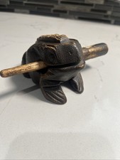 VTG Wooden Frog Guiro Rasp Percussion Instrument Wood Croaking Frog