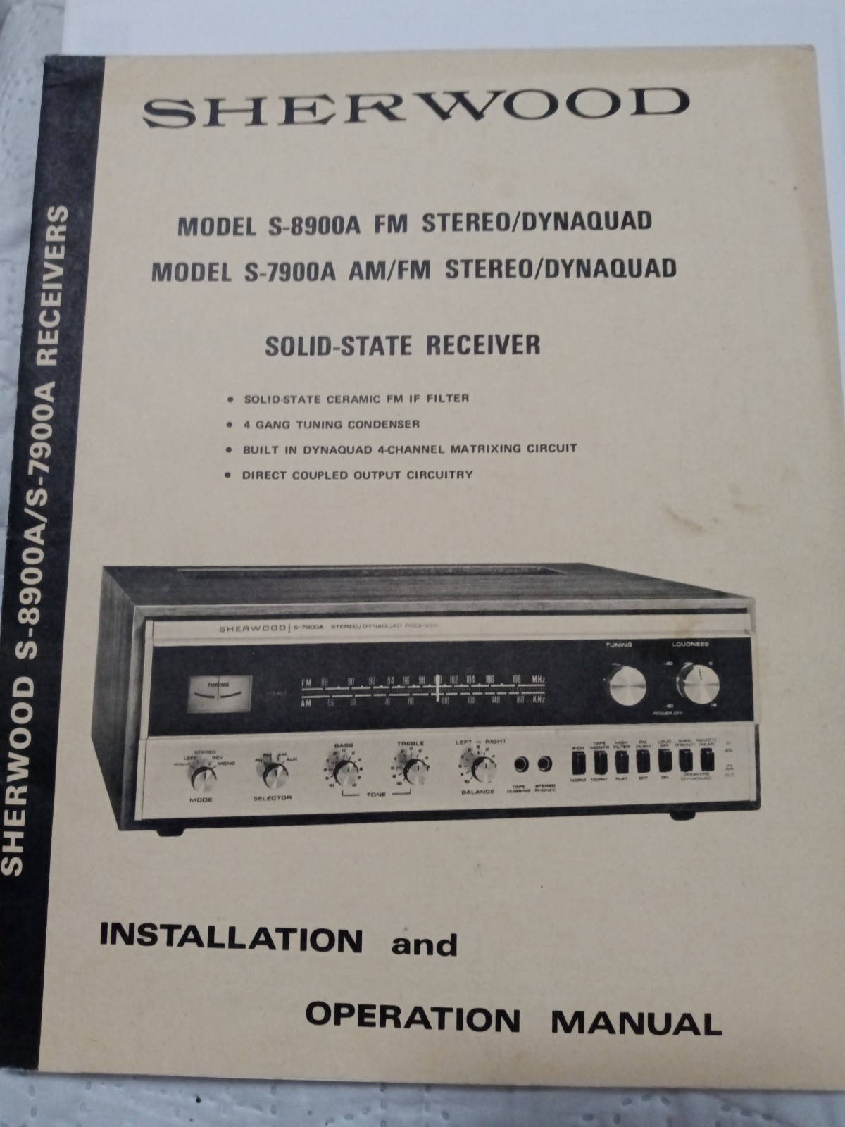 SHERWOOD S-7900A S-8900A Receiver Owners Operating Manual Original