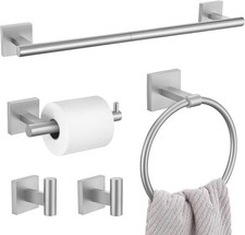 5-piece bathroom hardware set, brushed nickel towel rail set, SUS304 stainless