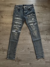 Amiri Thrasher Jeans Light Wash Tie Dye Knee ...