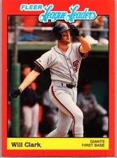 1989 Fleer Baseball's League Leaders Will Clark Giants Base Card Set Filler #4