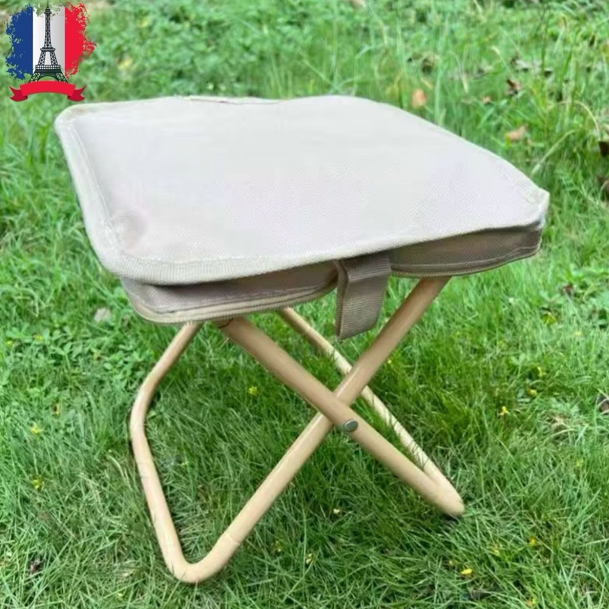 Tabouret pliant camping portable forêt pêche randonnée mini siège pliable noir
