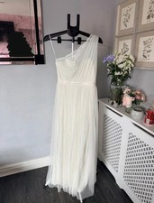Anaya With Love Ivory One Shoulder Tulle Maxi Dress UK 8 Petite BNWT Occasion 