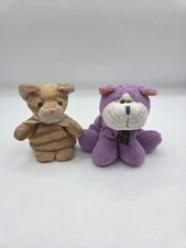 VTG Russ Berrie Terry Cloth Cats Mini Stuffed Bean Bag Lot Of 2