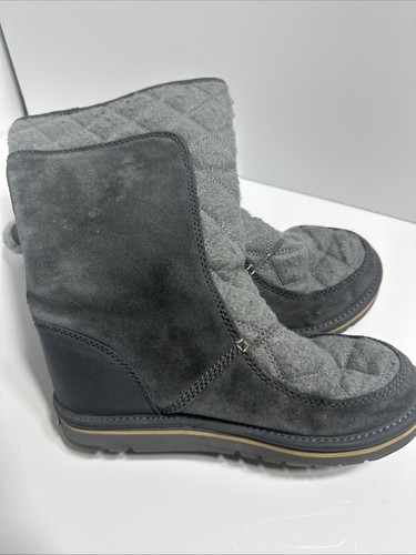 Sorel The Campus Tall Snow Boots Suede Quilted Pull On Winter Outdoor Gray 7 - Picture 5 of 12