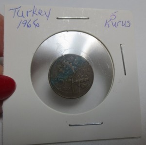 1966 Turkey 5 Kurus   VTG COIN