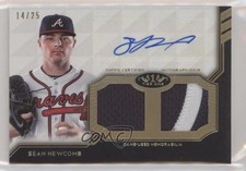 2018 Topps Tier One Relics 14/25 Sean Newcomb #AT1DR-SN Dual Patch Auto 00bo