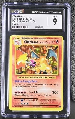 CGC 9 CHARIZARD 11 XY EVOLUTIONS HOLO POKEMON MINT