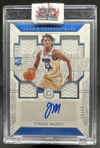 2020-21 Chronicles Tyrese Maxey Rookie Cornerstones RC Jersey Auto #/99 76ers