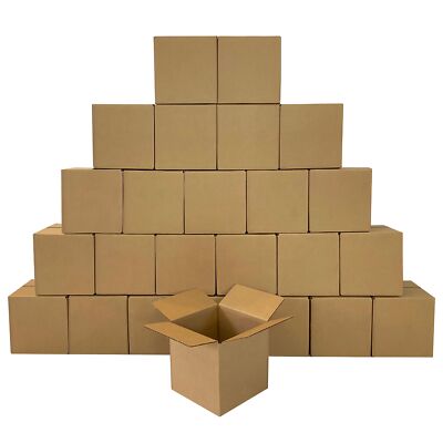 UOFFICE 25 Corrugated Boxes 8 x 8 x 8'' Cube - Shipping Mailing Box Cartons