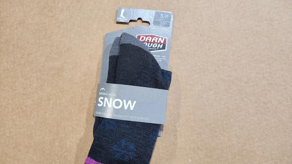 Calcetín de esquí y snowboard Darn Tough para mujer Due North OTC de peso medio gris talla pequeña Foto 2 de 3