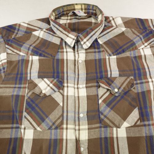 Camicia vintage Dakota cinque fratelli a quadri uomo 4XL flanella a scatto western cowboy lavoro - Foto 2 di 9