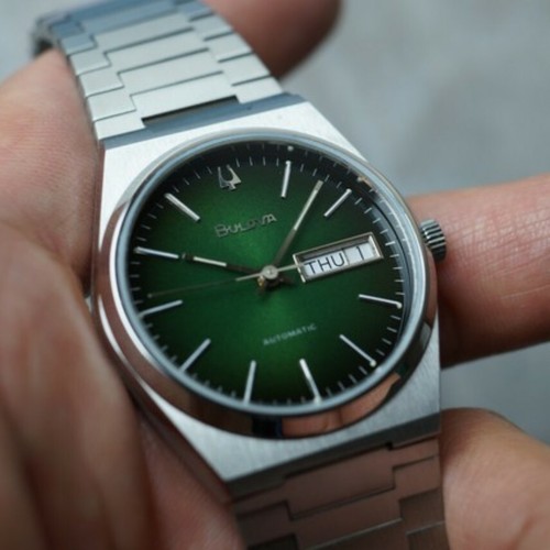 VINTAGE BULOVA BB Automatico Day Date Verde Nero Quadrante Due Toni Orologio  da uomo duble | eBay