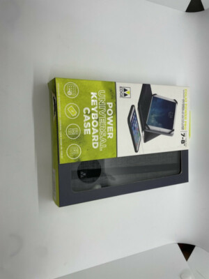 M-Edge Folio Power Pro Keyboard for 7-8'' Tablets - Heather Grey with Black Strap