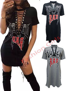 Lace Up V Neck T Shirt Dress Shop, 53 ...