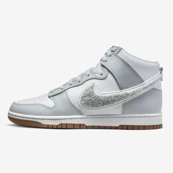 Кроссовки Nike Dunk High в стиле ретро с синелью (DR8805-003) светло-дымчатого цвета