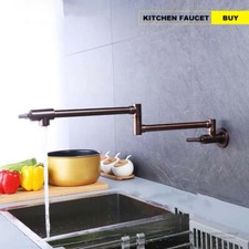 Two-Handle Bathroom Kitchen Faucet Single Hole Cold Water Folding Wash Basin Tap