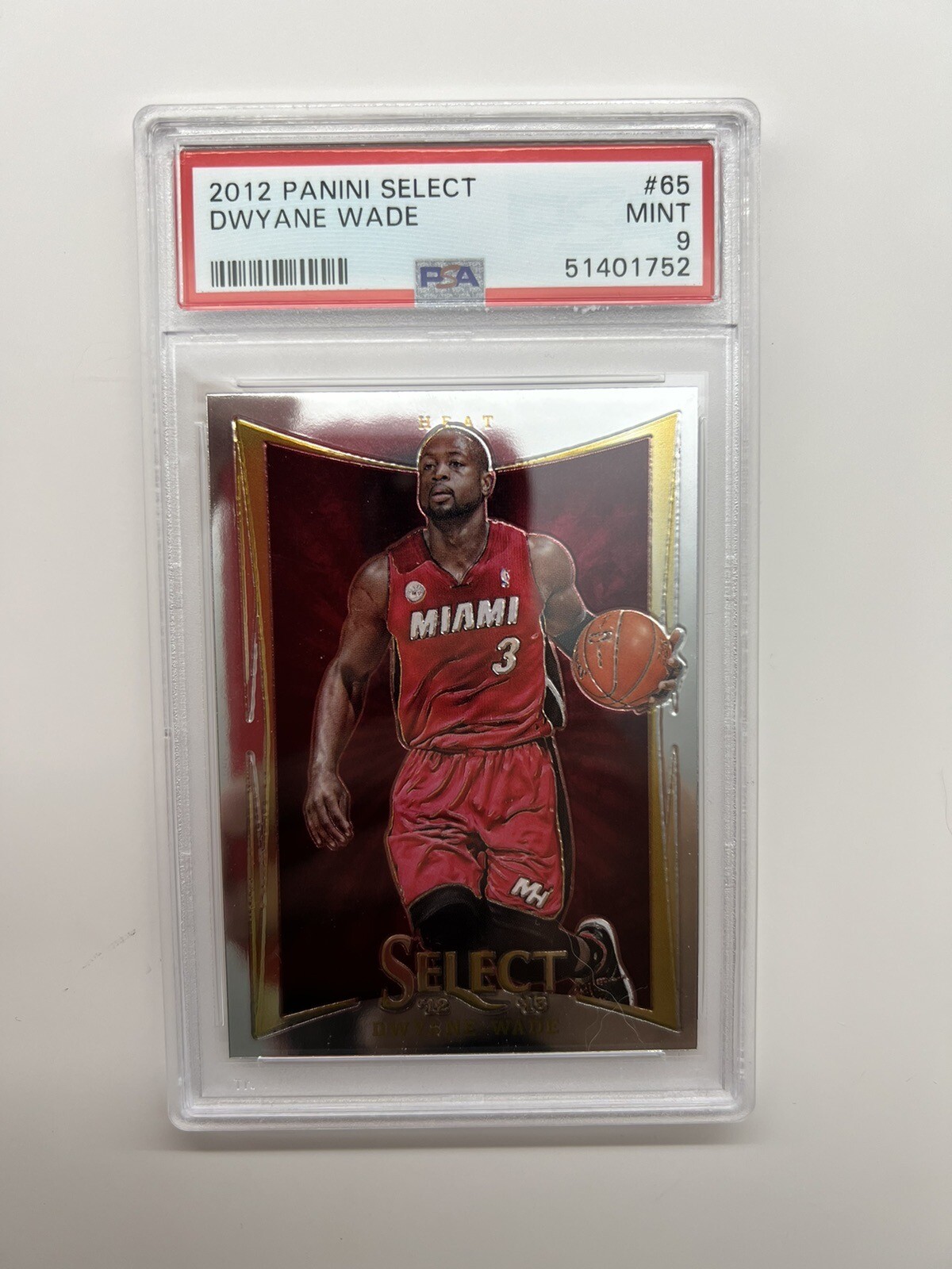 2013 Panini Select Basketball #81 Dwyane Wade Miami Heat PSA 9 (Small Crack)