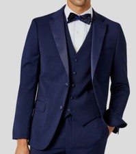 Tommy Hilfiger Men's Blue Modern-Fit Flex Stretch Tuxedo Jacket Size 38R